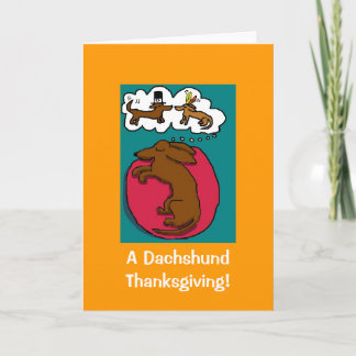 Dachshund Thanksgiving Holiday Card