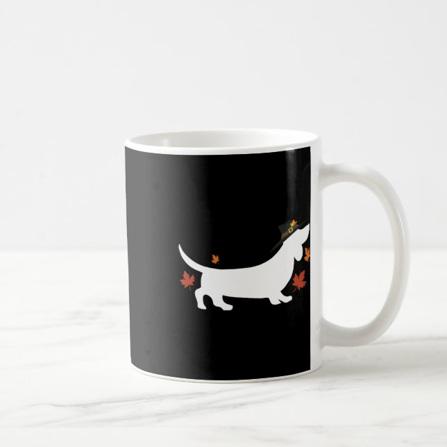 Dachshund Thanksgiving Pilgrim Fall  Coffee Mug (Right)