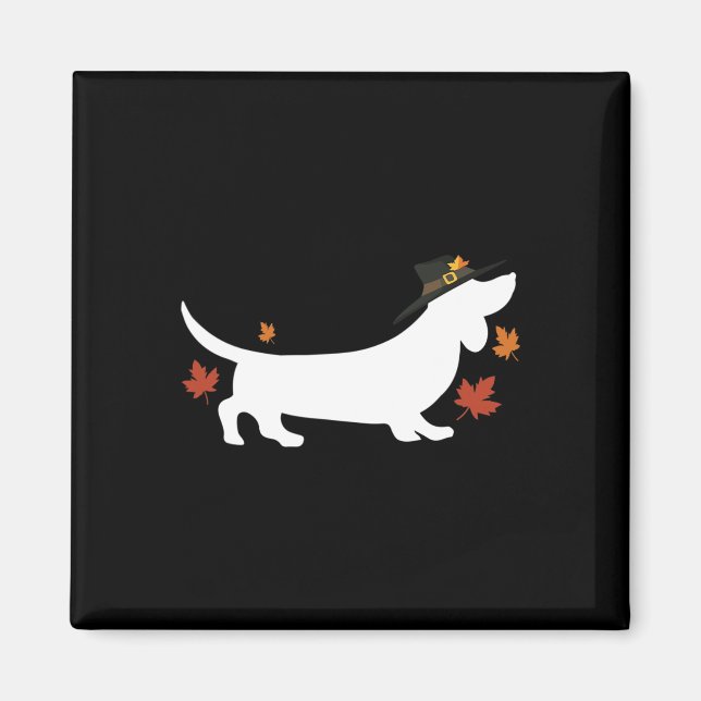Dachshund Thanksgiving Pilgrim Fall  Magnet (Front)