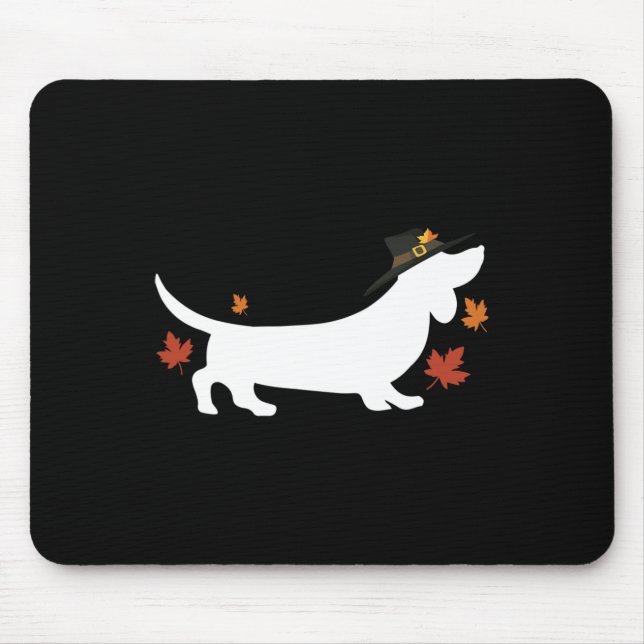 Dachshund Thanksgiving Pilgrim Fall  Mouse Mat (Front)