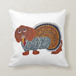 Dachshund Thanksgiving Turkey Cushion