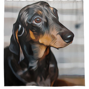 Dachshund The Marble Girl Shower Curtain
