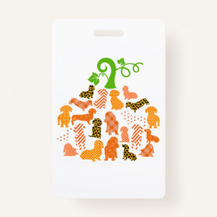 Dachshund The Weenie Witch Tarot Dog Pumpkin Hallo ID Badge