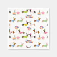 Dachshund Themed Birthday Napkins