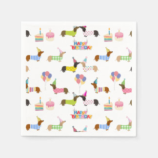 Dachshund Themed Birthday Napkins