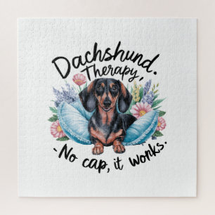 Dachshund Therapy No Cap It Works Jigsaw Puzzle