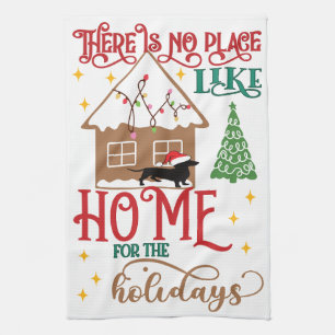 Dachshund: There's No Place Like Home Tea Towel