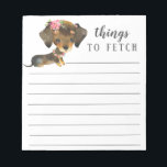 Dachshund Things to Fetch Notepad<br><div class="desc">Adorable Dachshund things to fetch notepad with lines.  Easy to personalise with your message.  Visit our shop to view a large assortment of dog breeds.</div>