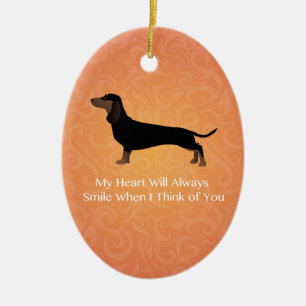 Dachshund - Thinking of You Design Ceramic Tree Decoration