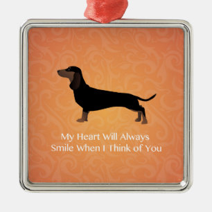 Dachshund - Thinking of You Design Metal Tree Decoration