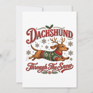 Dachshund Through the Snow Card
