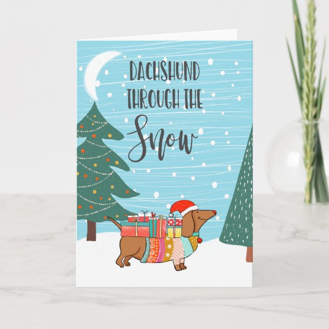 Dachshund Through The Snow Card (Front)