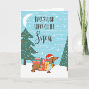 Dachshund Through The Snow Card