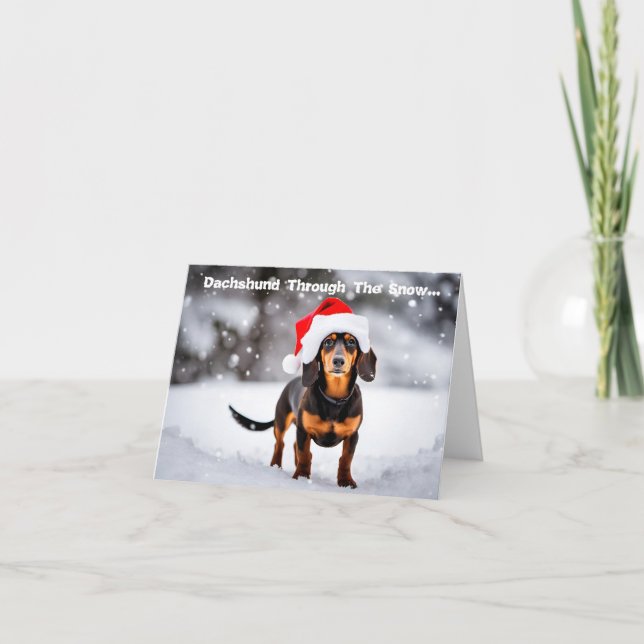 Dachshund Through The Snow... Christmas Card (Front)