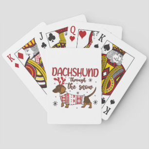 Dachshund Through The Snow Christmas Dog Lover Playing Cards