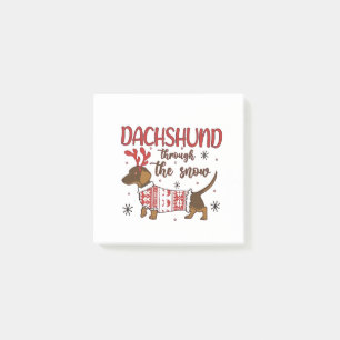 Dachshund Through The Snow Christmas Dog Lover Post-it Notes