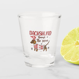 Dachshund Through The Snow Christmas Dog Lover Shot Glass