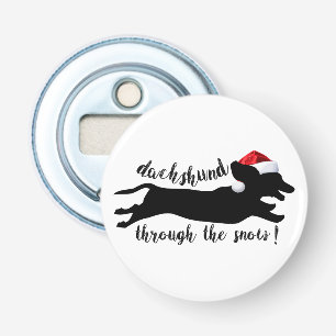 Dachshund through the snow Christmas Holidays Bottle Opener