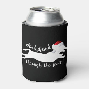 Dachshund through the snow Christmas Holidays Can Cooler