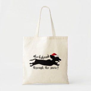 Dachshund through the snow Christmas Holidays Tote Bag