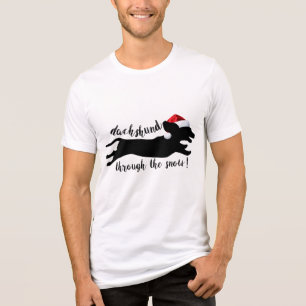 Dachshund through the snow Christmas Holidays Tri-Blend Shirt