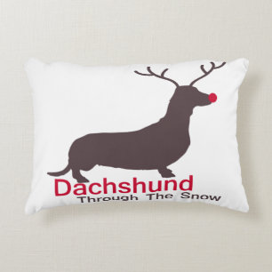 Dachshund Through The Snow Decorative Cushion