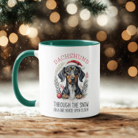 Dachshund Through The Snow Doxie Christmas Coffee