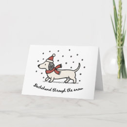 Dachshund Through the Snow - Funny Christmas Card