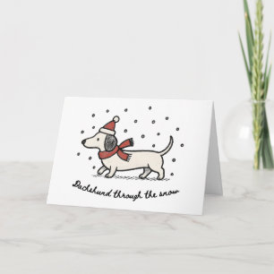 Dachshund Through the Snow - Funny Christmas Card