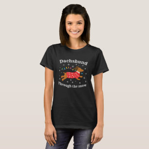 Dachshund Through The Snow Funny Christmas Dog T-Shirt