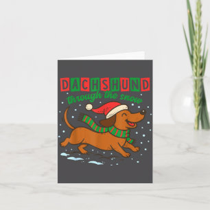 Dachshund Through The Snow Funny Christmas Wiener  Card