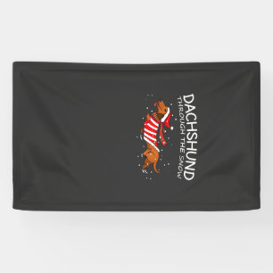 Dachshund Through The Snow Funny Dog Christmas Cla Banner