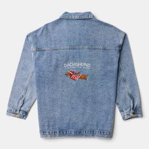 Dachshund Through The Snow Funny Dog Christmas Cla Denim Jacket