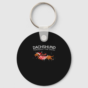 Dachshund Through The Snow Funny Dog Christmas Cla Key Ring