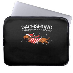 Dachshund Through The Snow Funny Dog Christmas Cla Laptop Sleeve