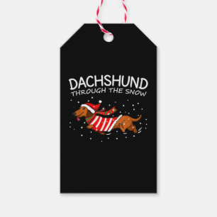 Dachshund Through The Snow Funny Dog Christmas Gift Tags