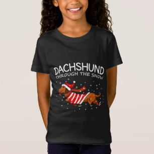 Dachshund Through The Snow Funny Dog Christmas T-Shirt