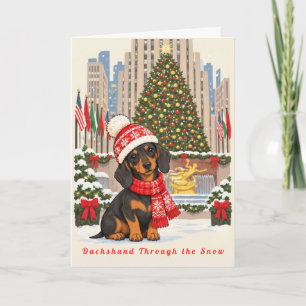 Dachshund Through the Snow Holiday Card