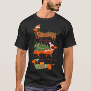 Dachshund Through The Snow Merry Christmas Dachshu T-Shirt