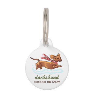 Dachshund Through the Snow Pet Tag