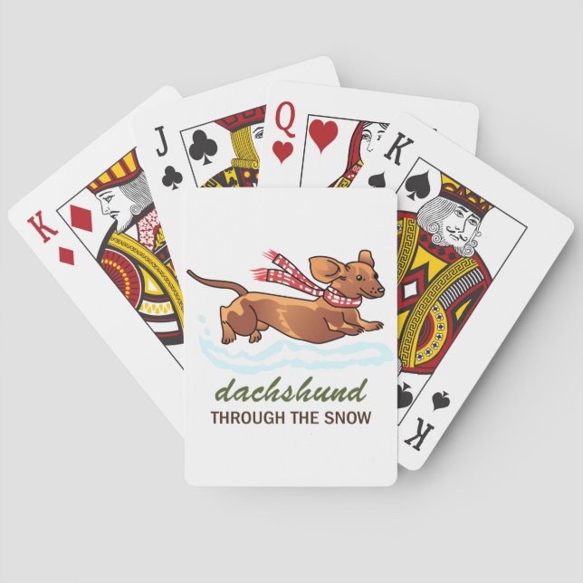 Dachshund Through the Snow Playing Cards (Back)