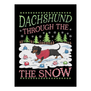 Dachshund Through the Snow Poster