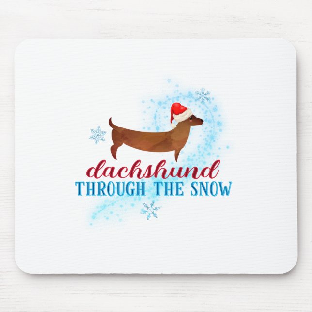 Dachshund Through The Snow Santa Dog Christmas  Mouse Mat (Front)