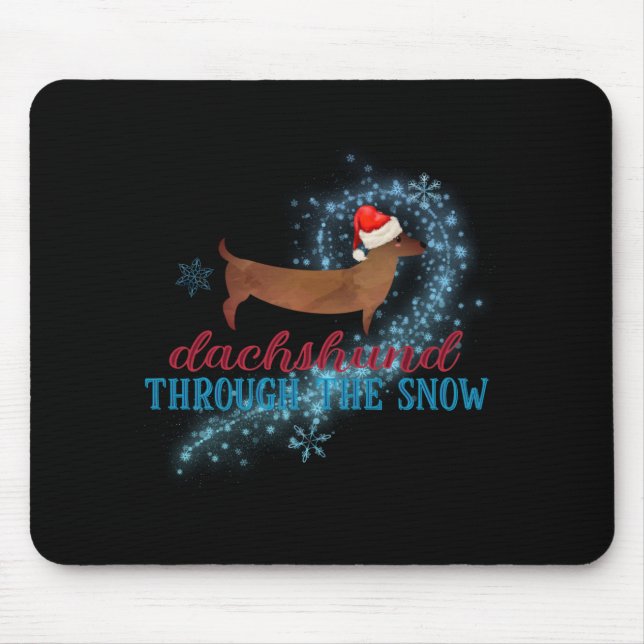 Dachshund Through The Snow Santa Dog Christmas T S Mouse Mat (Front)