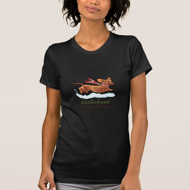 Dachshund Through The Snow T-Shirt (Front)