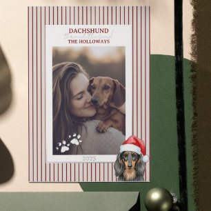 Dachshund through the Snow Watercolor Foil Holiday Card