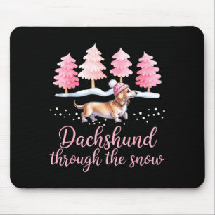 Dachshund Through The Snow Wiener Dog Christmas  Mouse Mat