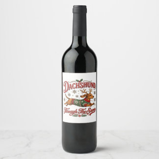 Dachshund Through the Snow Wine Label