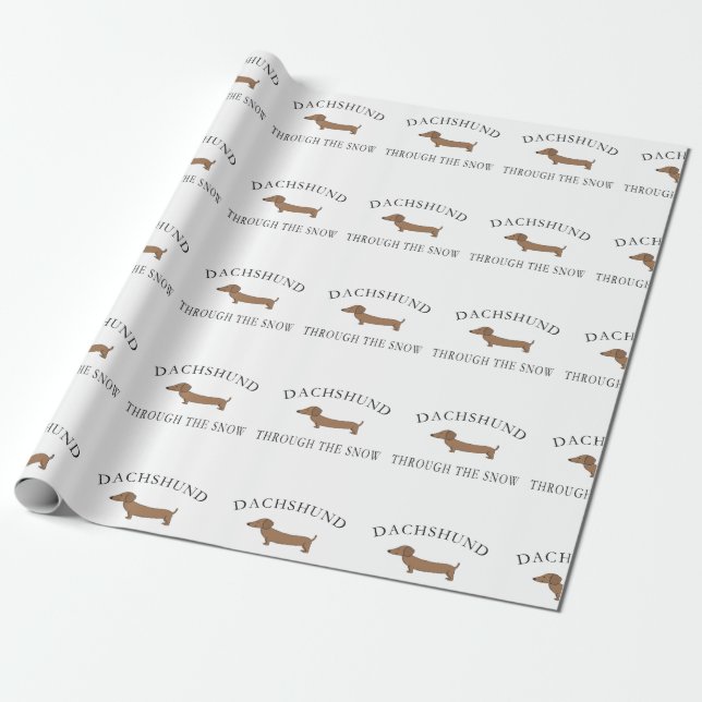 Dachshund Through The Snow Wrapping Paper (Unrolled)