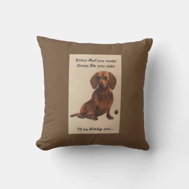 Dachshund Throw Pillow (Front)